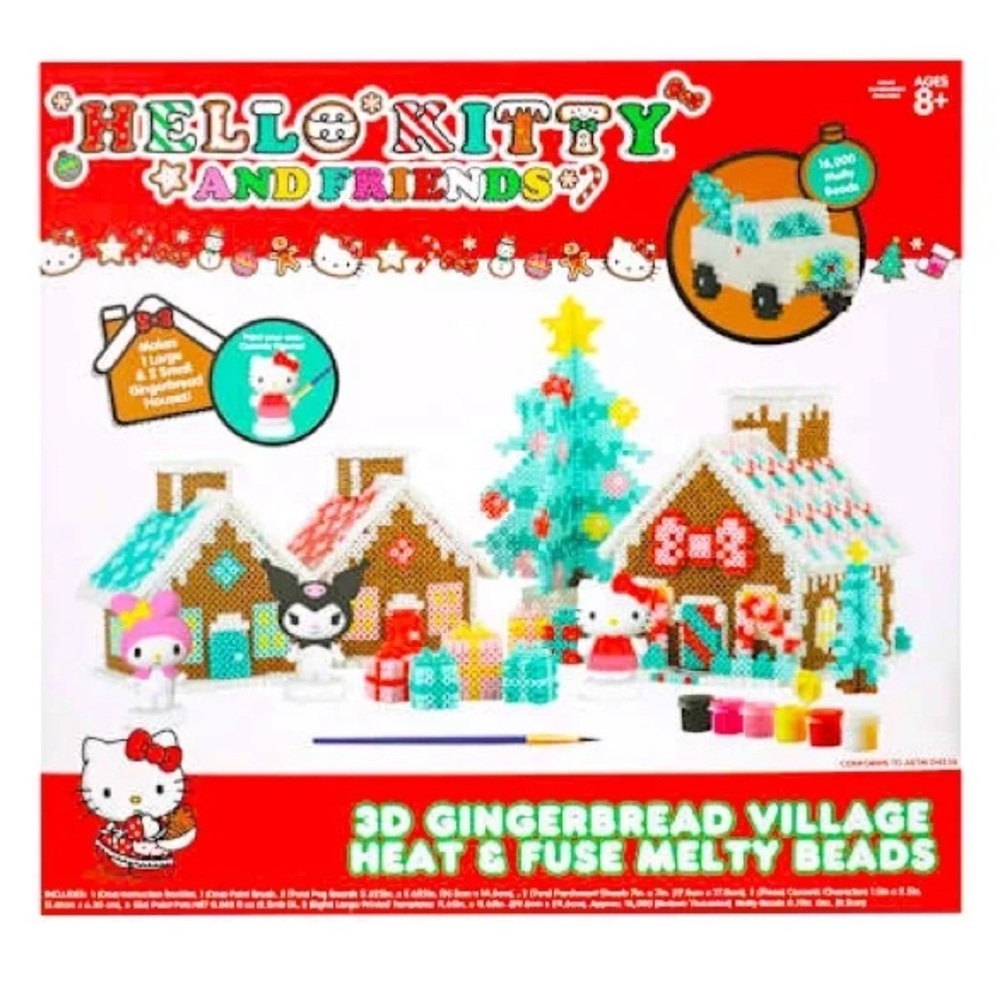 Hello Kitty And Friends 3D Gingerbread Village Heat & Fuse Melty Beads Set